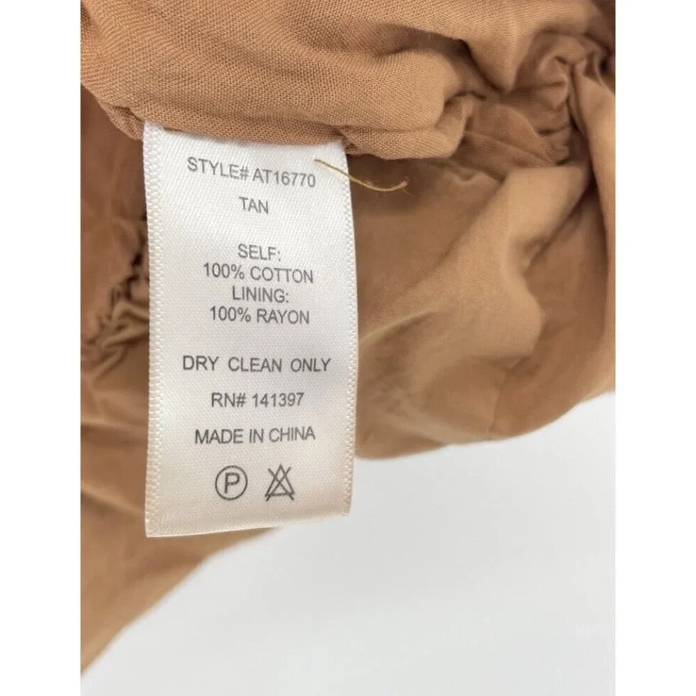 Astr The Label Women's Puff Sleeve Tan Off The Shoulder Top, Small, Boho Peasant